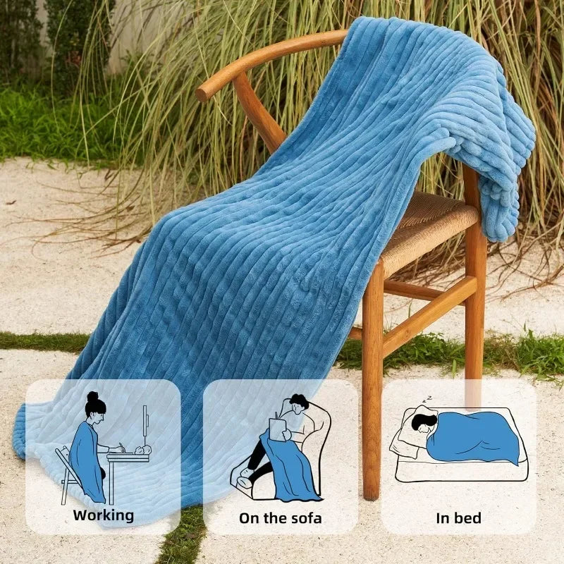 Heated Blanket Electric Throw 50''X60''-Soft Silky Plush Electric Blanket with 4 Heating Level & 3 Hour Auto Off Heating Blanket