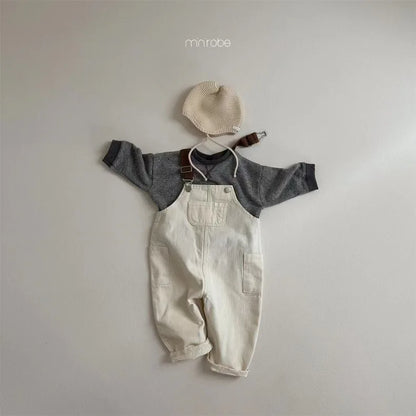 Baby Clothing Simple All Match Denim Overalls 2025 Spring and Autumn New Fashion Casual Pants Boys Girls Baby Loose Pants