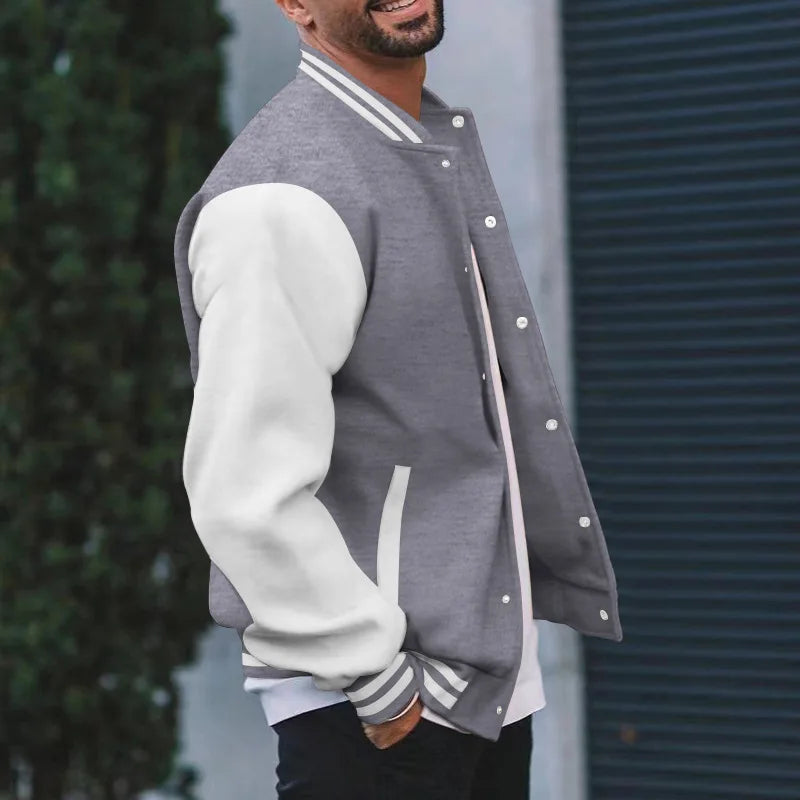 2026 New Loose Trendy Brand Baseball Jersey  Men Fashion Bomber Jacket Men's Casual Plus Size Tops Street Men's overcoat