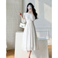 Lace Long Sleeves White Midi Dresses for Women 2026 New Autumn French Elegant Fashion Evening Wedding Party Robe Female Clothing