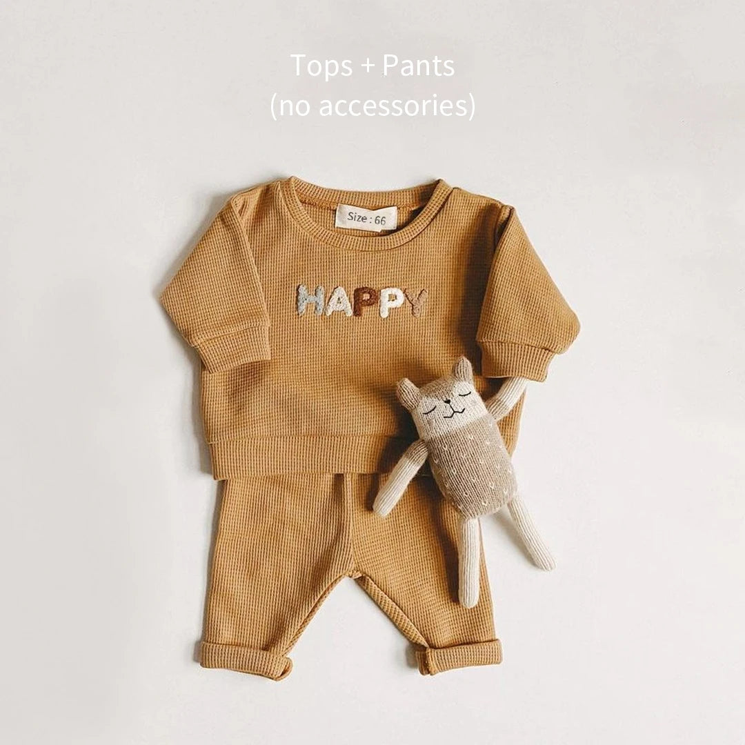 Fashion Kids Clothes Set Toddler Baby Boy Girl Pattern Casual Tops + Child Loose Trousers 2pcs Baby Boy Designer Clothing Outfit