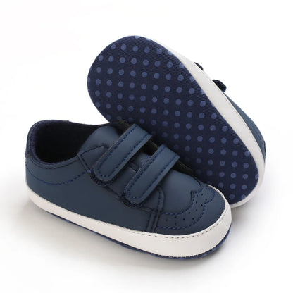 Lucky Blue Newborn Infant Toddler Boy Girl Casual Breathable Soft Cloth Bottom  Anti-slip PU Leather First Walkers Canvas Shoes