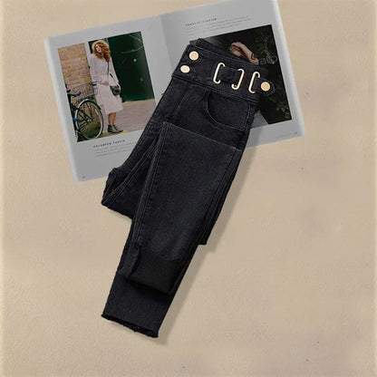 2026 Autumn Increased Size Korean Popular Chiffon Shirt Knitted Sweater Jeans Three Piece Elegant Women's Pants Set Tracksuit