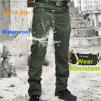 Men City Pants Cargo Trousers Multi-pocket Waterproof Wear-resistant Casual Training Overalls Clothing