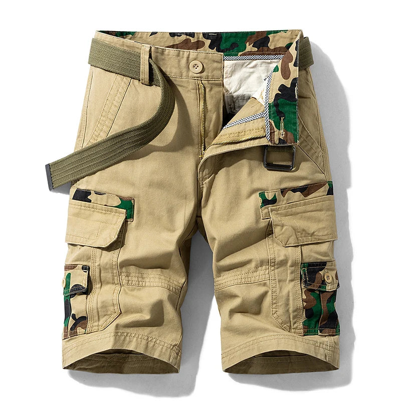 New Summer Men Cargo Camouflage Shorts Men's Cotton Beach Multi Pocket Shorts Man Spring Casual Joggers Shorts Male