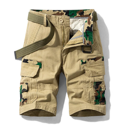 New Summer Men Cargo Camouflage Shorts Men's Cotton Beach Multi Pocket Shorts Man Spring Casual Joggers Shorts Male