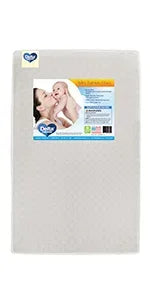 Children Emery Mini Convertible Baby Crib with 2.75-inch Mattress, Bianca White