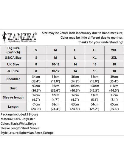 ZANZEA Summer Bohemian Short Sleeve Floral Printed Blouse Women Vintage Holiday Party Shirt Casual Beach Tops Tunic Bulses 2025