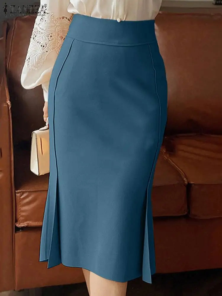 ZANZEA Package Hip High Waist Fishtail Skirts Elegant Women Evangelical Knee-length Saias Office Mermaid Skirts Fashion 2026