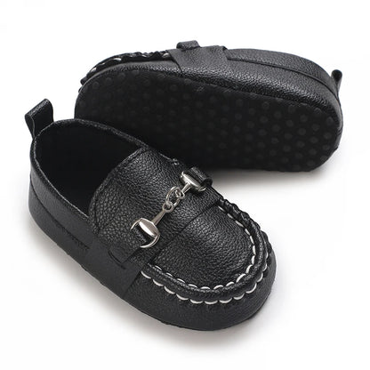 Newborn Baptist Shoes New Leather Gentleman Shoes Anti-slip Soft Bottom Indoor Baby Boys and Girls Casual Shoes Walking Shoes