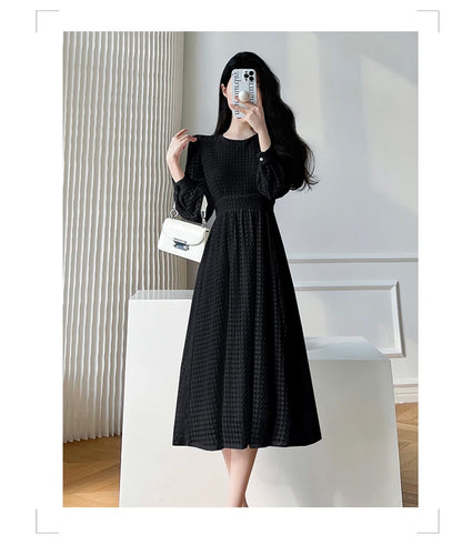 Lace Long Sleeves White Midi Dresses for Women 2026 New Autumn French Elegant Fashion Evening Wedding Party Robe Female Clothing