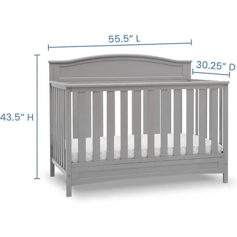 Children Emery 4-in-1 Convertible Baby Crib - Greengard Gold Certified, Dark Chocolate