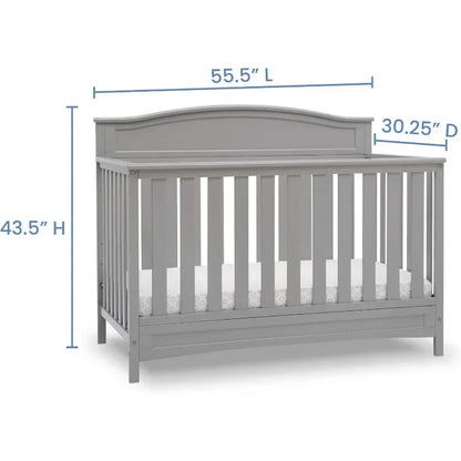 Children Emery 4-in-1 Convertible Baby Crib - Greengard Gold Certified, Dark Chocolate