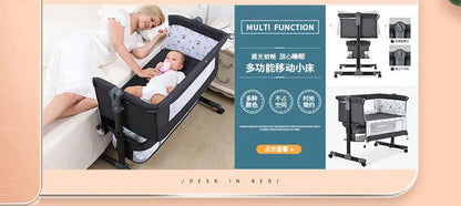 Baby Bed Crib Portable Bassinet Bedside Liftable Cradle Bed Playpen Newborn With Changing Table Storage Bag Mosquito Net