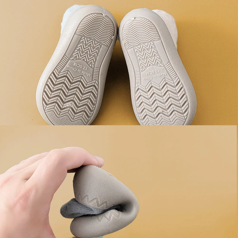 Unisex Baby Shoes First Shoes Baby Walkers Toddler First Walker Baby Girl Kids Soft Rubber Sole Baby Shoe Knit Booties Anti-slip