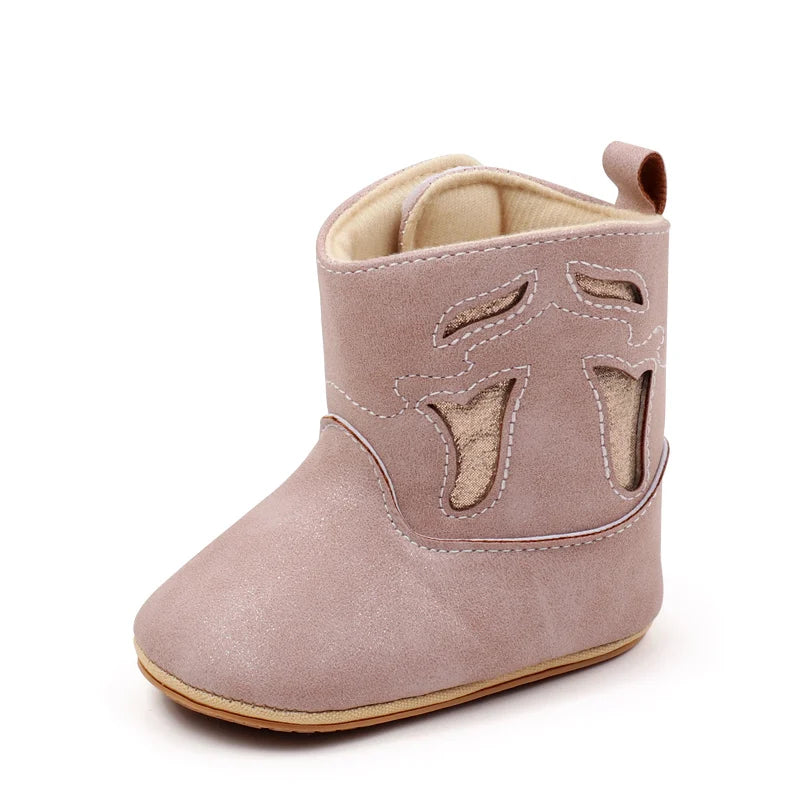 Suefunskry Baby Girl Boy Warm Boots Vintage Style Hollow Out First Walking Shoes Cute Snow Boots Shoes for Winter Fall