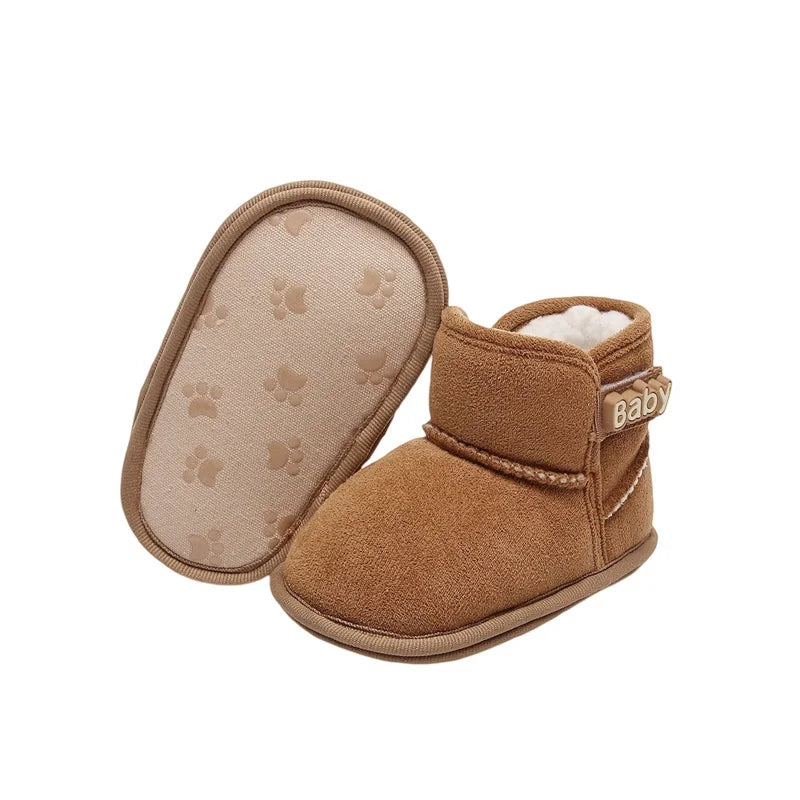 Suefunskry Baby Girls Boys Ankle Boots Non-slip Newborn Winter Snow Shoes Warm Flats Casual Walking Shoes for Toddler Infant
