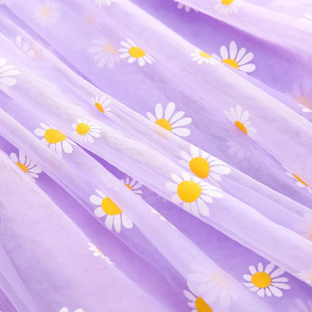 2025 New Baby Girl Clothes Multi Coloured Embroidered Floral Mesh Camisole Cute Baby Girl Dress Party Princess Fluffy Dresses