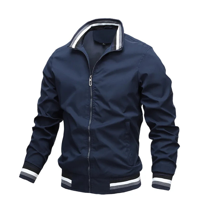 Camel - Men's premium embroidered zippered jacket, casual outdoor sports jacket, fashionable top, spring and autumn, high-quality