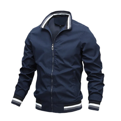 Camel - Men's premium embroidered zippered jacket, casual outdoor sports jacket, fashionable top, spring and autumn, high-quality