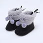 Winter Plus Velvet Snow Booties For Baby Warm Boots Shoes baby Girl Shoes Pompom Soft Sole Indoor Walking Shoe
