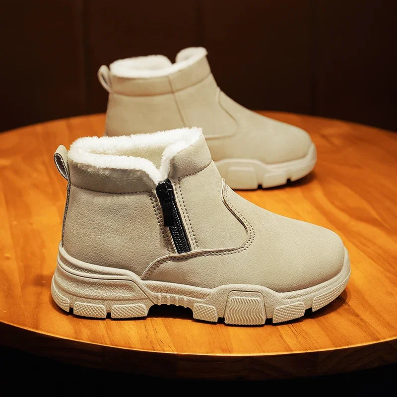 Girl's Snow Boot Winter Cotton Children's Shoes Outdoor Warm Plush Non-slip Simple Fashion Hard-wearing Boys Boots New Style