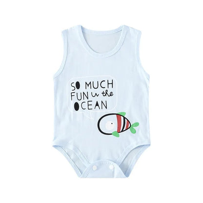 Summer Baby Bodysuit Kids Sleeveless Casual One-Pieces Newborn Boy Girl Cartoon Animal Romper Toddler Jumpsuit Clothes 0-2 Years