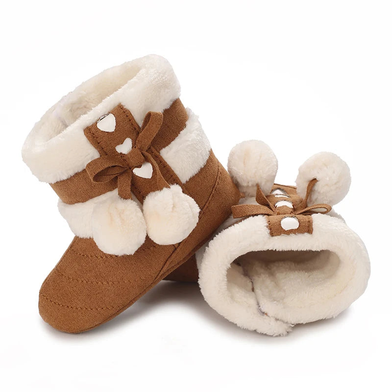 Newborn baby boy girl snow winter boots for infants and young children soft soled winter warm baby crib short boots shoes