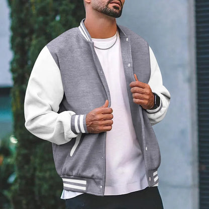 2026 New Loose Trendy Brand Baseball Jersey  Men Fashion Bomber Jacket Men's Casual Plus Size Tops Street Men's overcoat