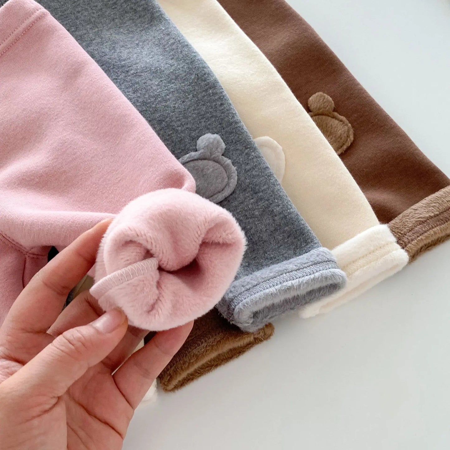 Girls Leggings 2026 Winter 0-5Y Children's Clothes Baby Girls Patch Plus Velvet Warm Pants Trousers