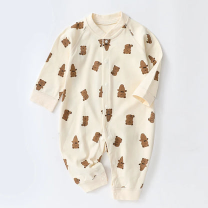 Baby Autumn Clothes Cartoon Bear Printed Romper for Boys Girl Newborn One-Pieces Clothing Cotton Toddler Bodysuit Infant Costume