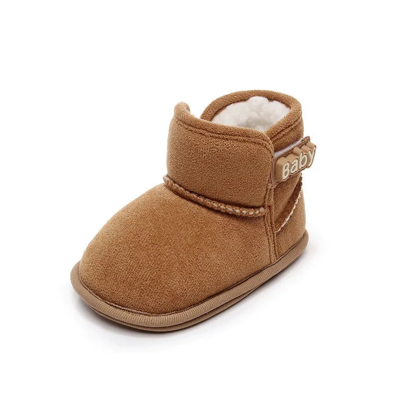 Suefunskry Baby Girls Boys Ankle Boots Non-slip Newborn Winter Snow Shoes Warm Flats Casual Walking Shoes for Toddler Infant