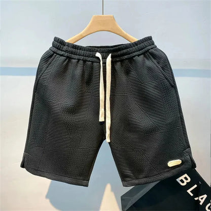 2026 Men Fashion Cotton Blended Solid Color Loosen Up The Waist Summer Multi-Pocket Shorts Wide Beach Casual Shorts Hot Selling