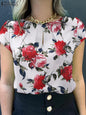 ZANZEA Summer Bohemian Short Sleeve Floral Printed Blouse Women Vintage Holiday Party Shirt Casual Beach Tops Tunic Bulses 2025