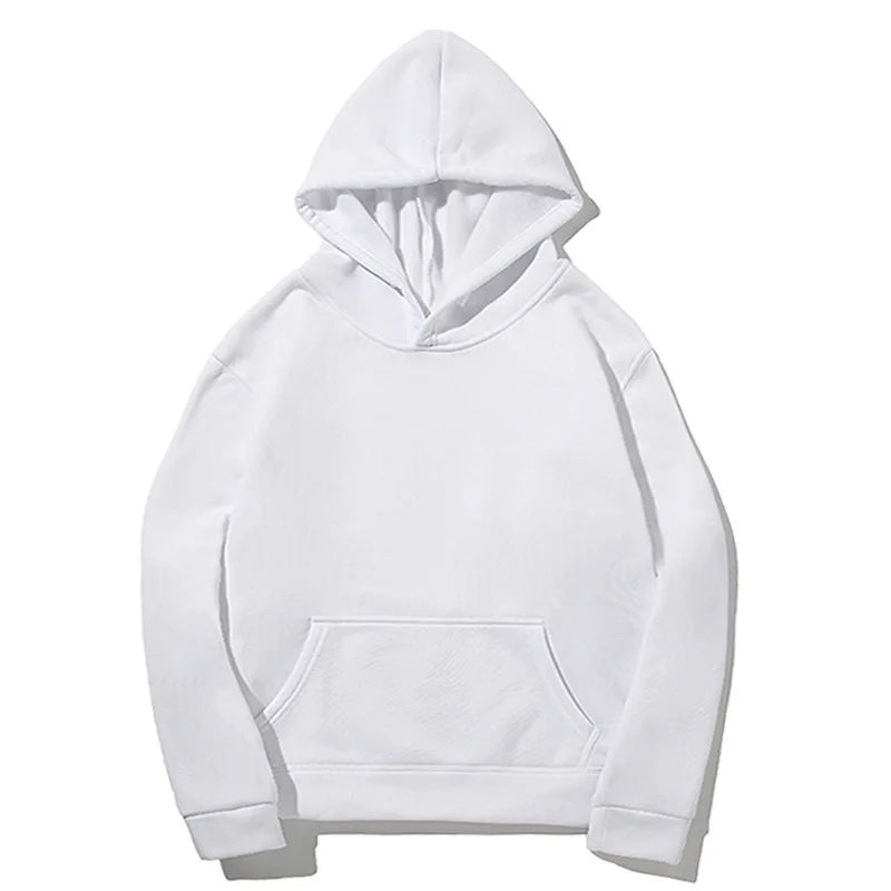 New Fashion Loose Hoodies For Men Spring and Autumn Casual Hooded Sweatshirt Men's Simple Tops Solid Color Thick Clothing Male