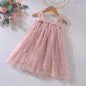 2025 New Baby Girl Clothes Multi Coloured Embroidered Floral Mesh Camisole Cute Baby Girl Dress Party Princess Fluffy Dresses