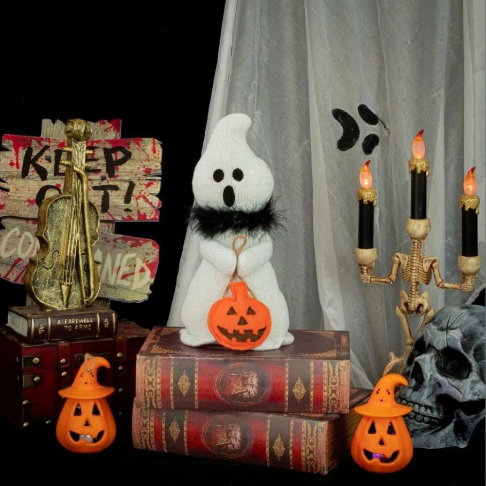 Holiday Décor Soft Halloween Ghost Doll Scary With Scarf Ghost Figurines Funny Ghost Festival Ornament Home Decor