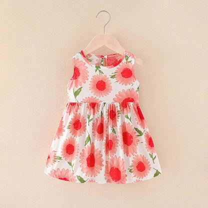 Baby Girls Clothes Summer Dress Flying Sleeve Newborn Infant Dresses Plaid Sleeveless Cotton Newborn Princess Dress Baby Girl