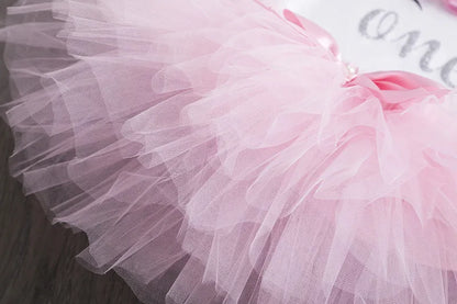 NewBorn Girls 1St Birthday Party Dress Princess 1 Year Old Ceremony Mesh Tutu Vestidos Infant Unicorn Christening Gowns