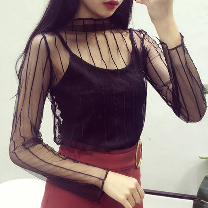 Women Daisy Print Lace Sheer Tops Sexy Tees Long Sleeve Thin Mesh Shirts Fashion Ladies Top 2026 Summer Sunscreen Blouse