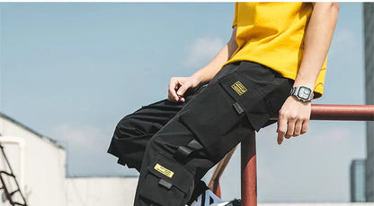New Hip Hop Joggers Cargo Pants Men Harem Pants Multi-Pocket Ribbons Man Sweatpants Streetwear Casual Men's Pants