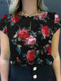 ZANZEA Summer Bohemian Short Sleeve Floral Printed Blouse Women Vintage Holiday Party Shirt Casual Beach Tops Tunic Bulses 2025