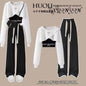 Spring and Autumn Set Women's 2026 Korean Loose Fashion Top Casual Work Pants Age Reducing Three Piece Set