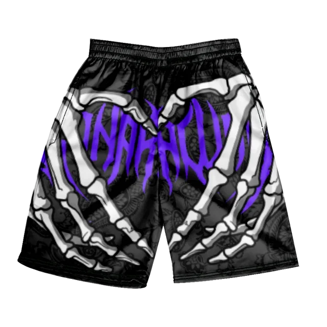 2025 Summer Classic Skull Beach Short Pants New Fashion Skeleton Hand Print Men Women Gym Shorts Quick Drying Trunks Ice Shorts