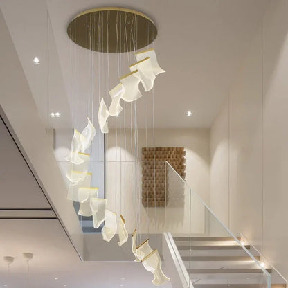 Modern Simple Led Luxurious Duplex Building Large Chandelier Living Room Creative Villa Pendant Lamp Stair Dining Hall Lighting