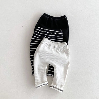 MILANCEL 2026 Autumn Baby Pants 0-3 Y Korean Style Toddler Girls Solid Big PP Leggings Infant Boys Cotton Slim Fit Trousers