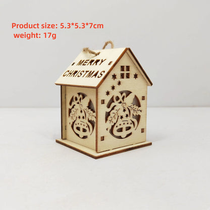 New Holiday Wooden Decorations for Christmas Houses, Wooden Cabin Ornaments, Handmade Wooden Crafts, Christmas Ornaments