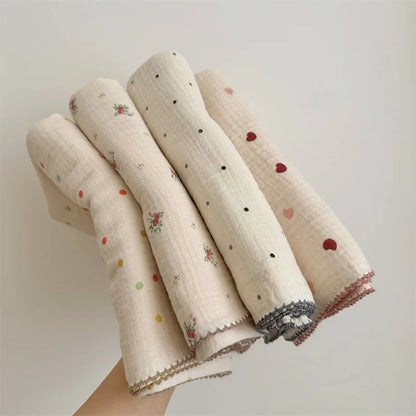 Newborn Baby Blanket For Boys Girls Baby Swaddle Wrap Floral Infant Receiving Blanket Bedding Crib Quilt Baby Stuff 100cm