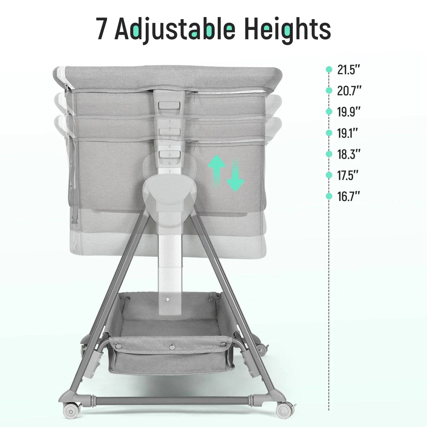 Bassinet for Babies Large Volume and Mobile with Storage Basket Bedside Sleepers for 0 to 6 Months Baby Infants