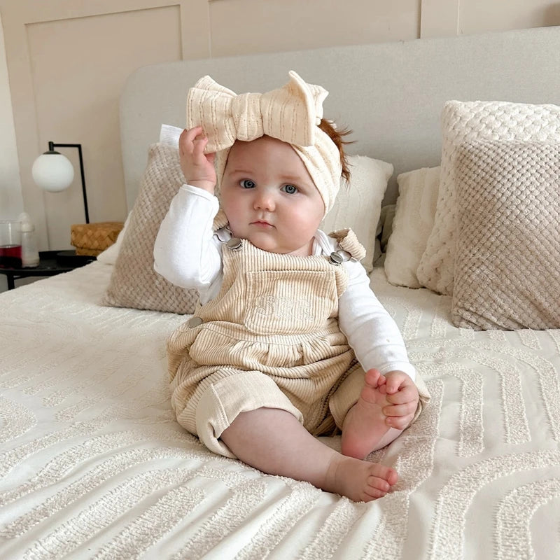 2025 Lorrainian 3-24M Baby Girl Summer Overalls Infant Wide Leg Solid Color Jumpsuit Front Pocket Suspender Pants Outfits